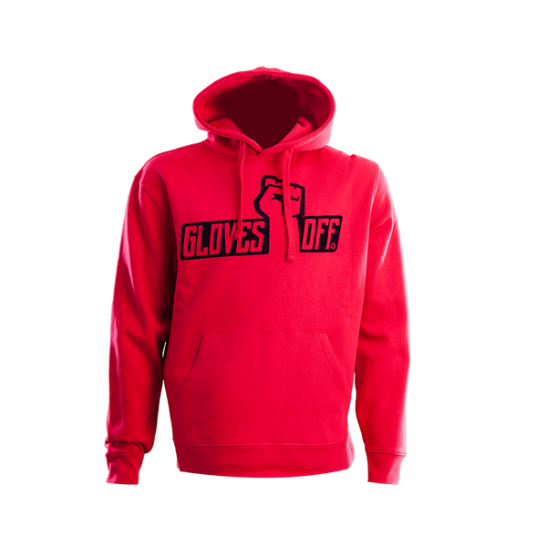AUTHENTIC RED HOODIE WITH BLACK ICONIC LOGO