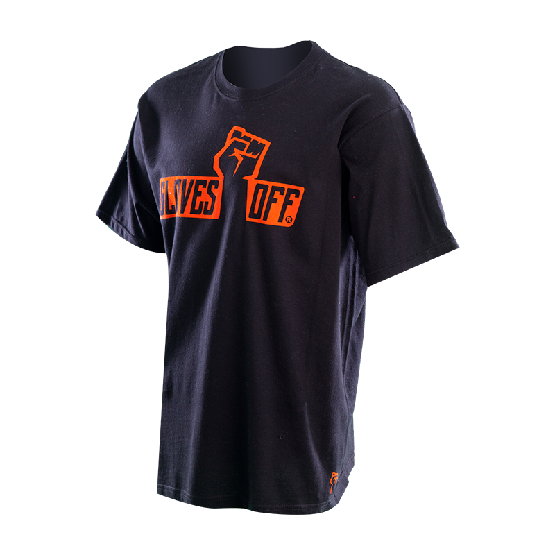 ADULT T-SHIRT BLACK WITH ORANGE ICONIC LOGO