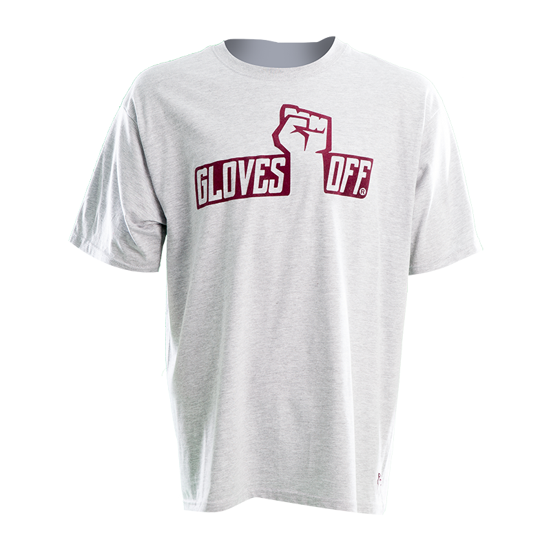 ADULT T-SHIRT GREY WITH MAROON ICONIC LOGO