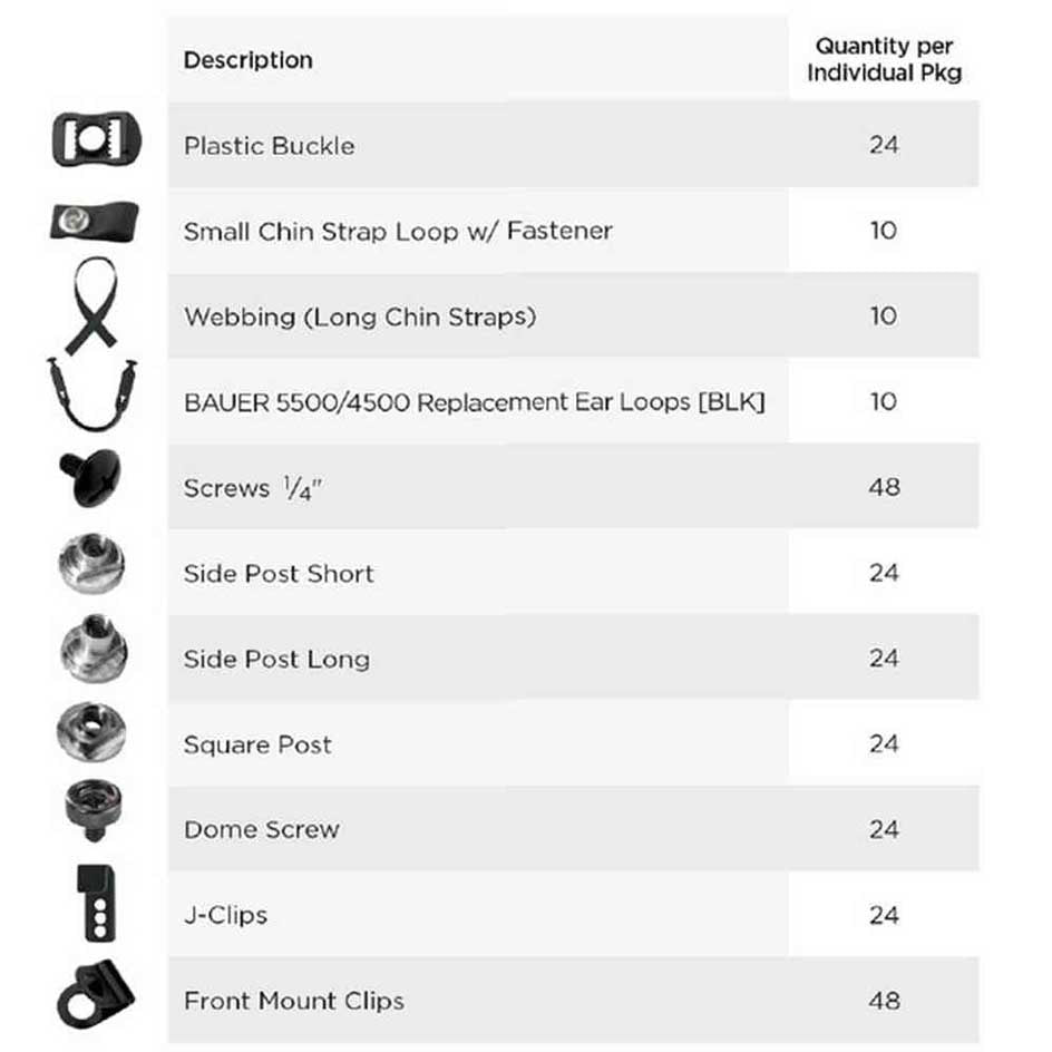 Bauer Helmet Parts Kit on