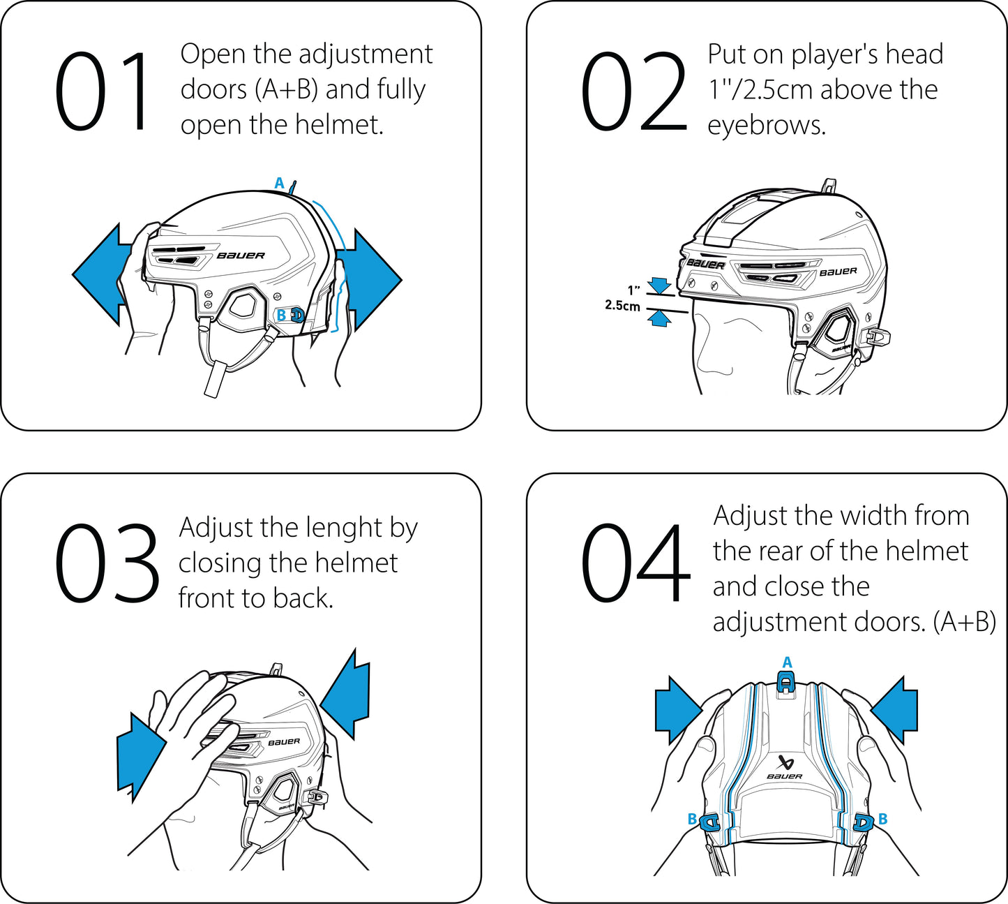 Bauer Hyperlite 2 Hockey Helmet - Custom Colours (12 Helmet per colour minimum order quantity)