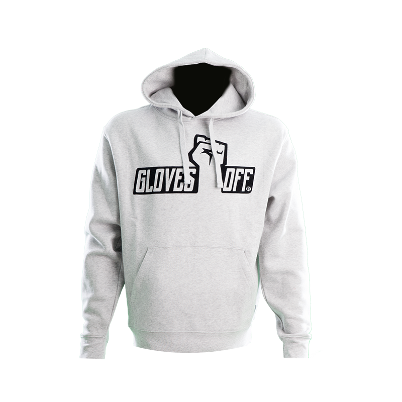 AUTHENTIC GREY HOODIE WITH BLACK ICONIC LOGO