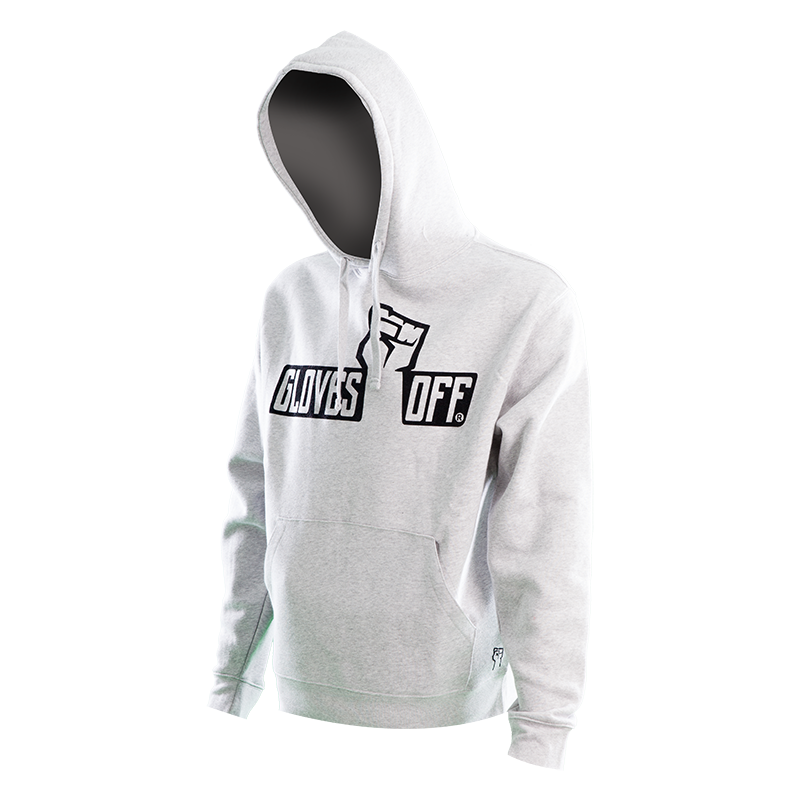 AUTHENTIC GREY HOODIE WITH BLACK ICONIC LOGO