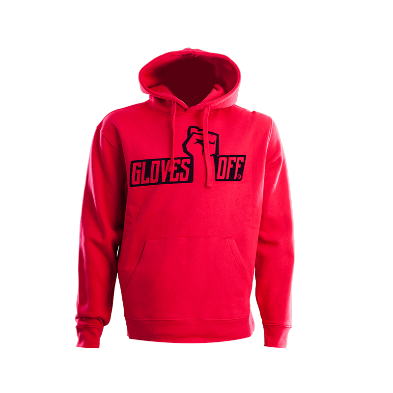 AUTHENTIC RED HOODIE WITH BLACK ICONIC LOGO
