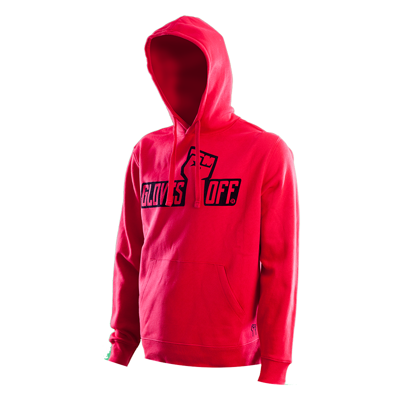 AUTHENTIC RED HOODIE WITH BLACK ICONIC LOGO