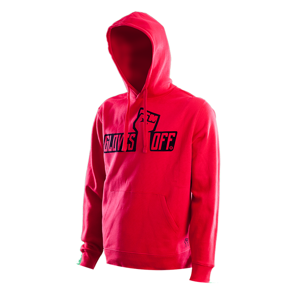 AUTHENTIC RED HOODIE WITH BLACK ICONIC LOGO
