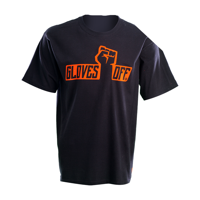 ADULT T-SHIRT BLACK WITH ORANGE ICONIC LOGO