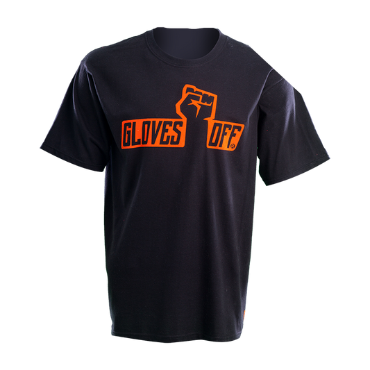 ADULT T-SHIRT BLACK WITH ORANGE ICONIC LOGO