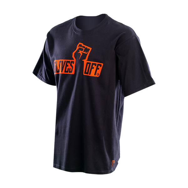 ADULT T-SHIRT BLACK WITH ORANGE ICONIC LOGO